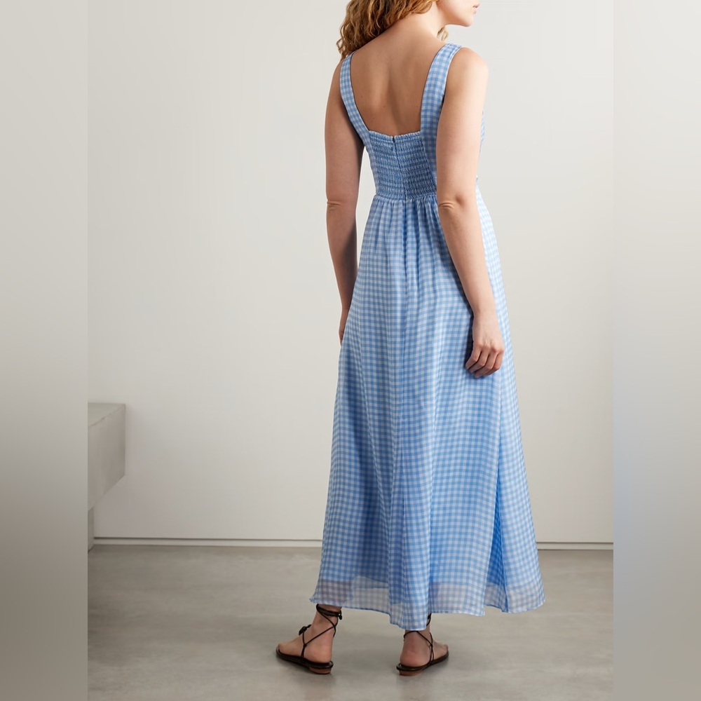 La Ligne Light Blue Gingham Maxi Dress - Picture 6 of 11